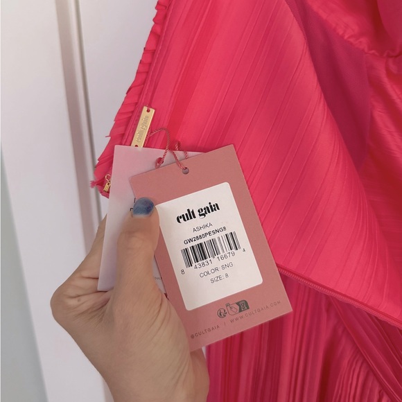 Cult Gaia Ashika Pleated Plisse Strapless Corset Dress Sangria Pink NEW with tag - Picture 7 of 9